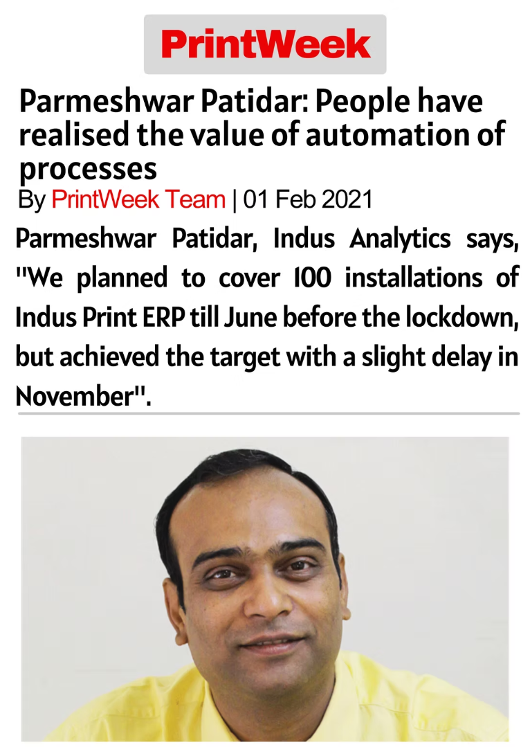 Parmeshwar Patidar: People have realised the value of automation